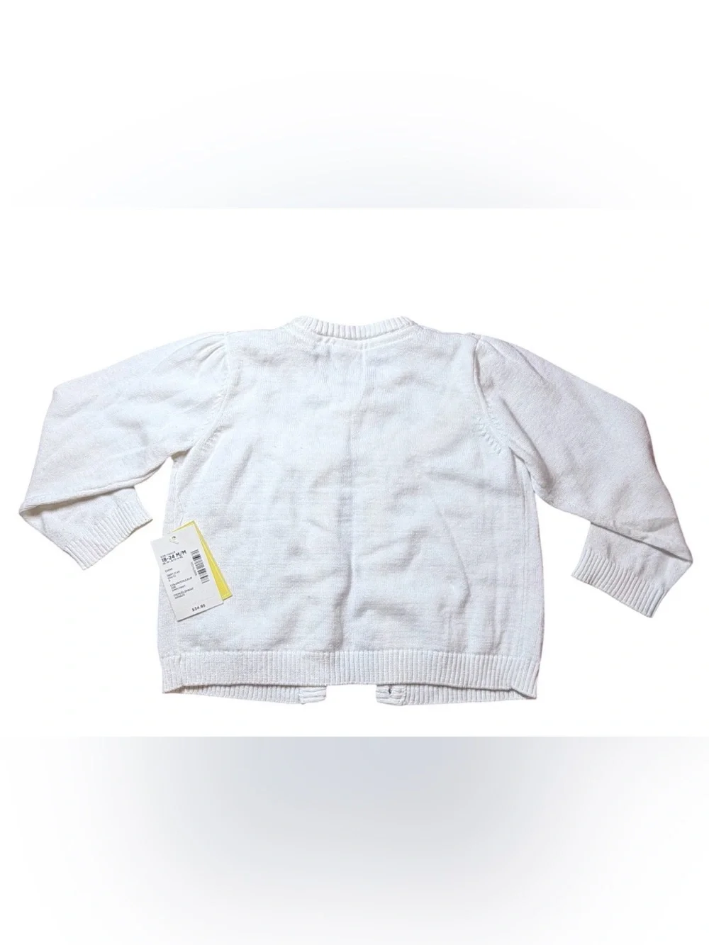🔥 $35 Gymboree White Knit Baby Cardigan With Ruffled Collar Sz 18-24m 🔥
